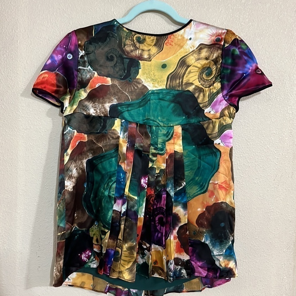 Catherine Malandrino tunic top print size 6 - Picture 4 of 4